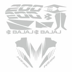 Bajaj Pulsar 200 NS Sticker Set Beyaz